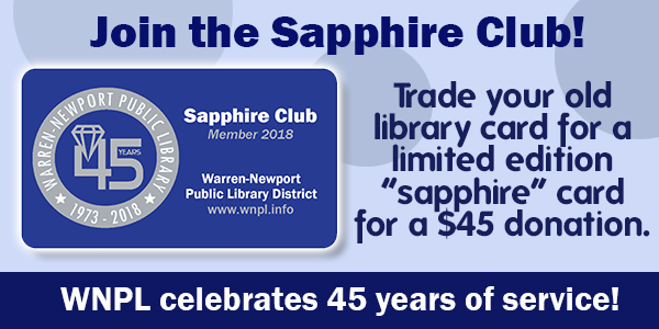 sapphire card, 45th anniversary, library cards, fundraising, the flex
