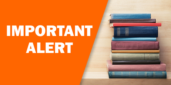 alert, service alter, important alert, books