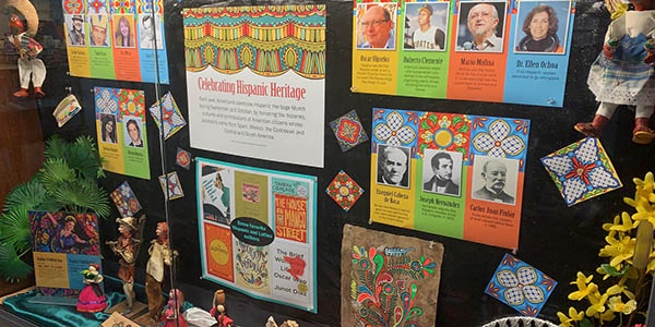 Hispanic Heritage Month, lobby display case, lobby