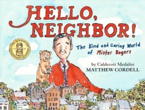 Mister Rodgers smiles down over the neighborhood