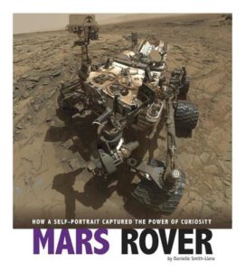 Rover on dull rock of Mars