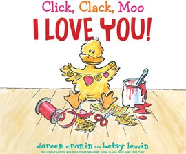 Yellow duck creating valentine's crafts