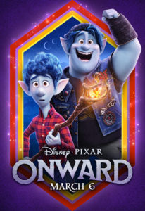 Animated movie poster with blue elves