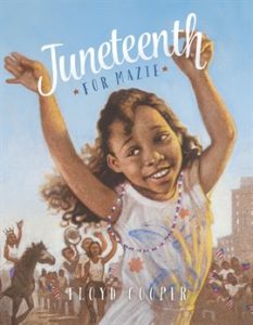 Young black girl clebrates