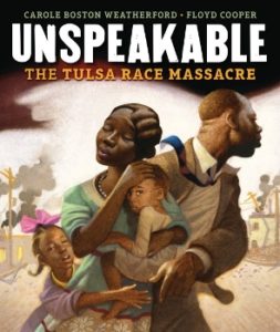 An African American family runs from destruction