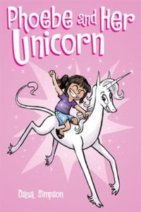 Girl rides unicorn