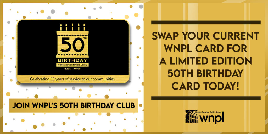 50th Birthday Library Card - Join the 50th Birthday Library Club
