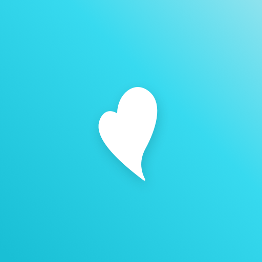 Blue background with white crooked heart for the Beanstack app