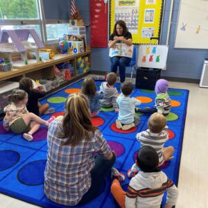 Storytime in a preschool classroom