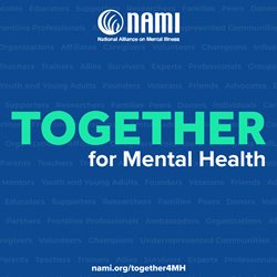 Together for Mental Health blue background image