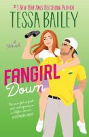 Girl being carried piggybag style by man while using binoculars. Book cover for Fangirl Down.