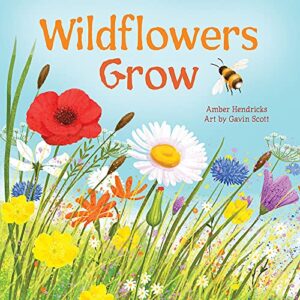 Field of wildflowers with bee