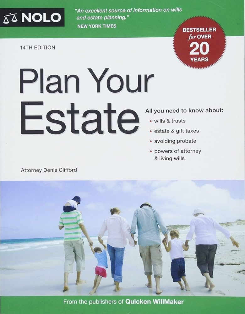 Book cover of plan your estate. A family with their backs to the camera walking hand in hand on a beach.