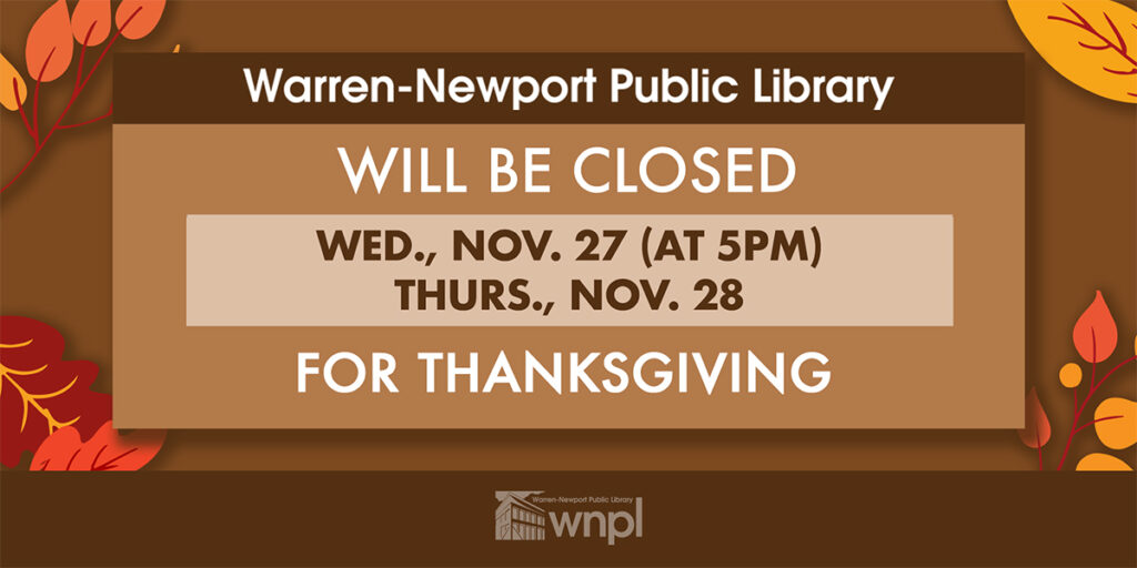 Thanksgiving closure notice. Fall themed with leaves.