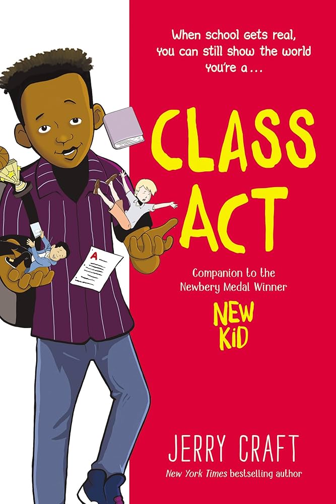 Young boy juggling pieces of homework and a basketball, and friends.