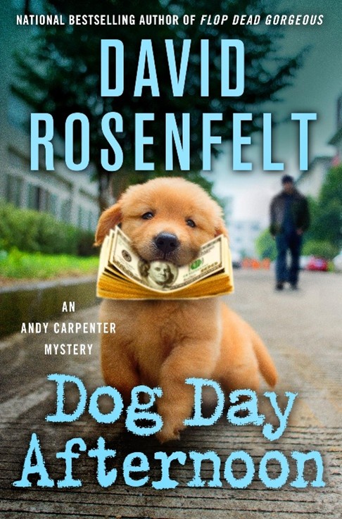 Young puppy holding cash in its mouth